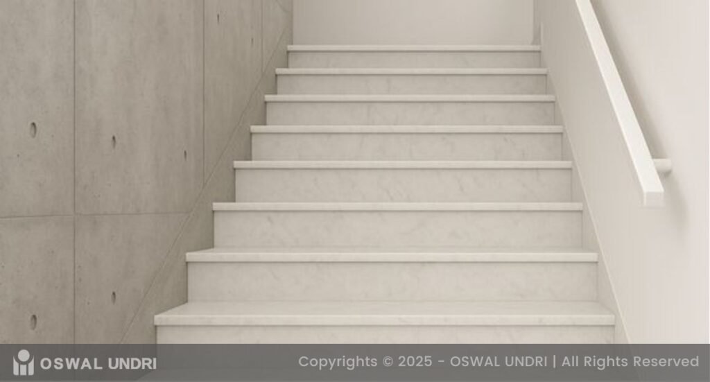 Agaria Pure White Marble Statues Staircase