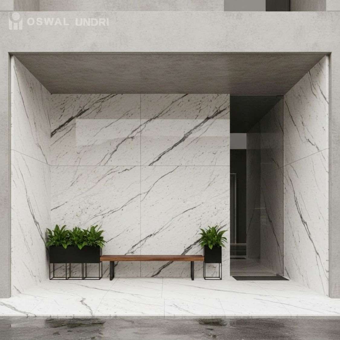 Alabaster White Granite Areas protected from constant rain