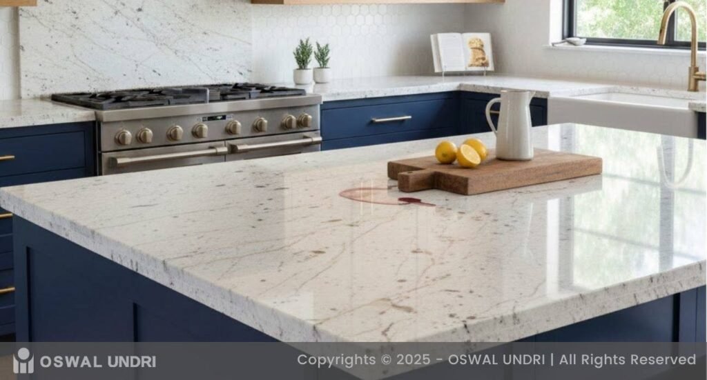 Alabaster White Granite Kitchen Countertop