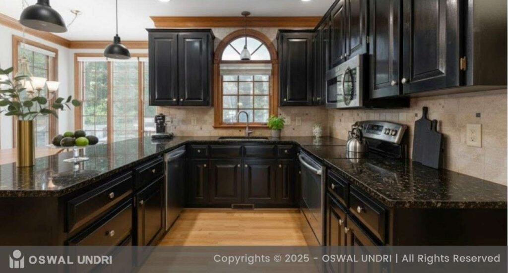 Black Galaxy Marble Kitchen Countertop