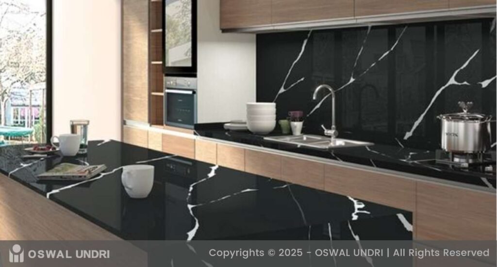 Black Marquina Marble Kitchen Countertop