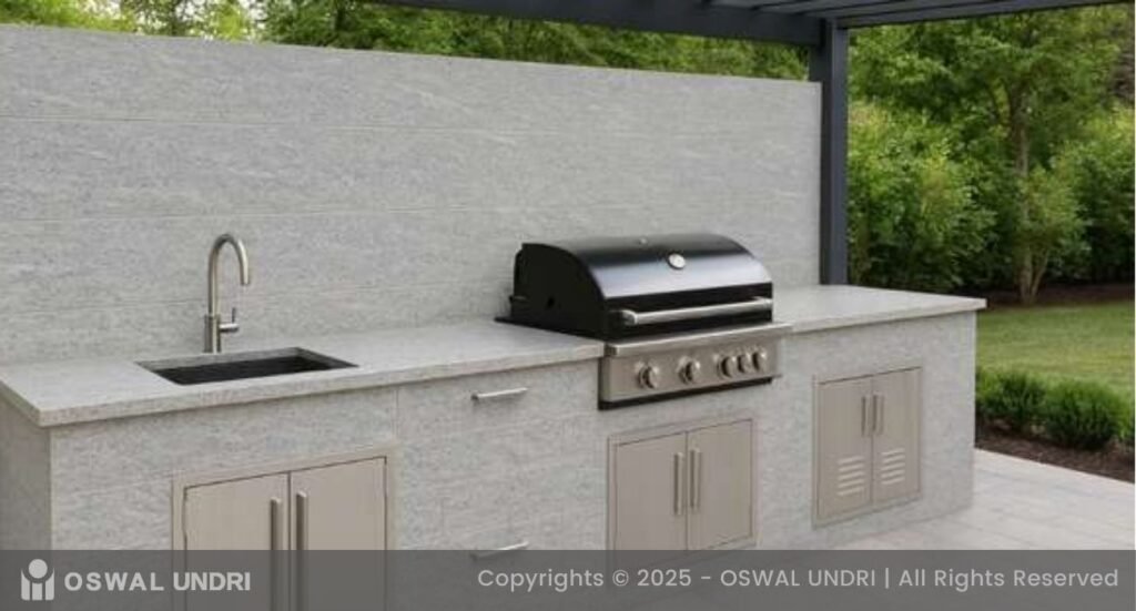 Chida White Granite Open Kitchen