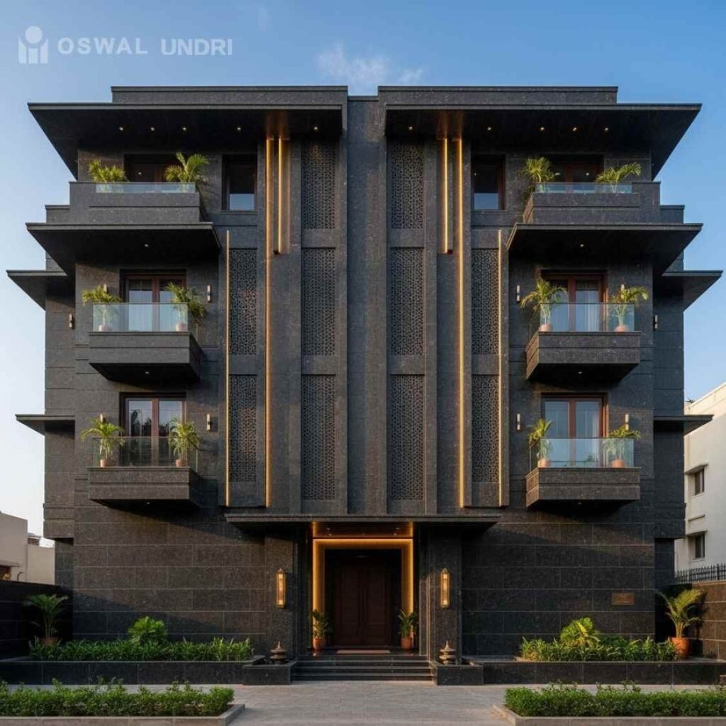 Flamed Black Granite Building Facade