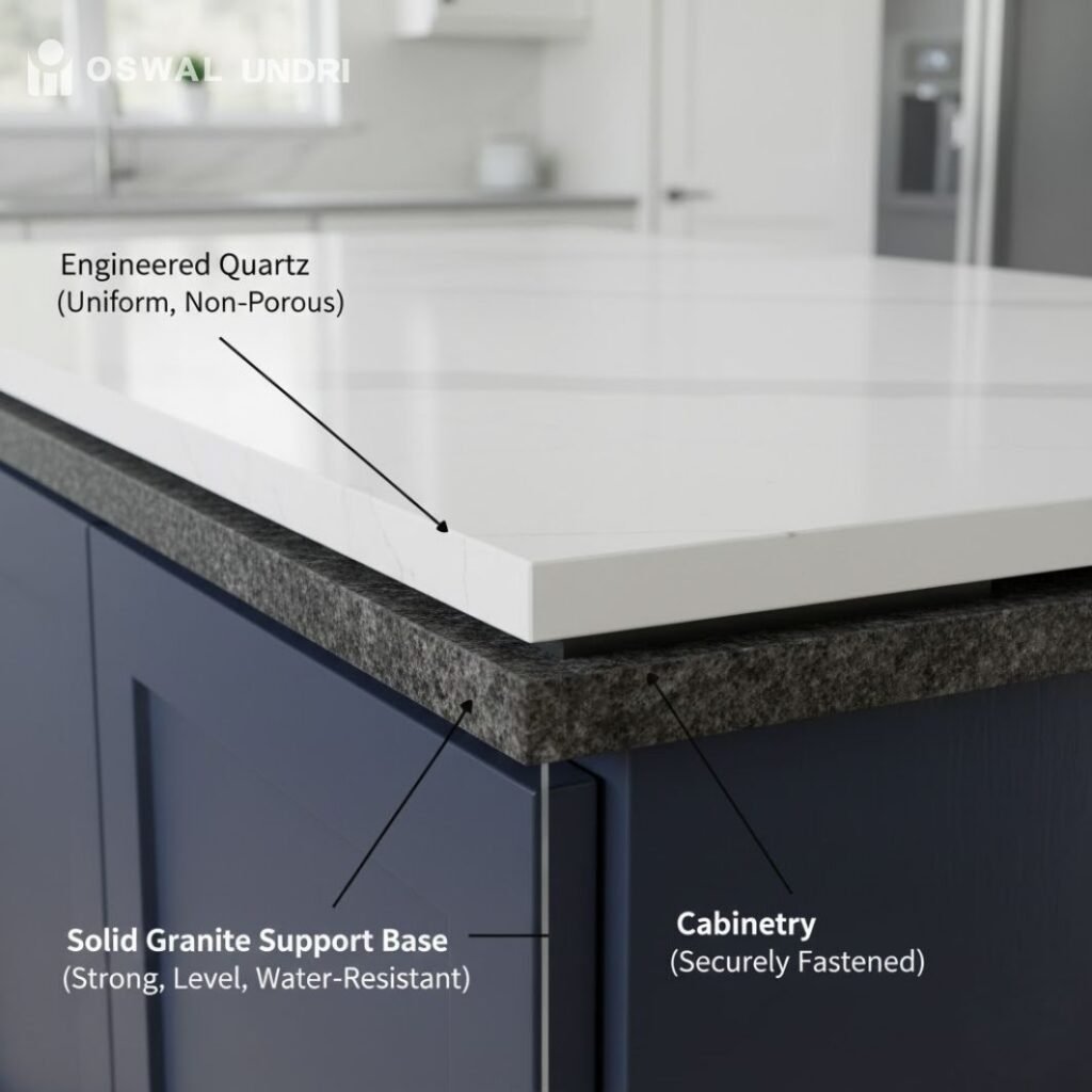 Granite Base Support (Recommended) for Quartz Countertop Kitchen