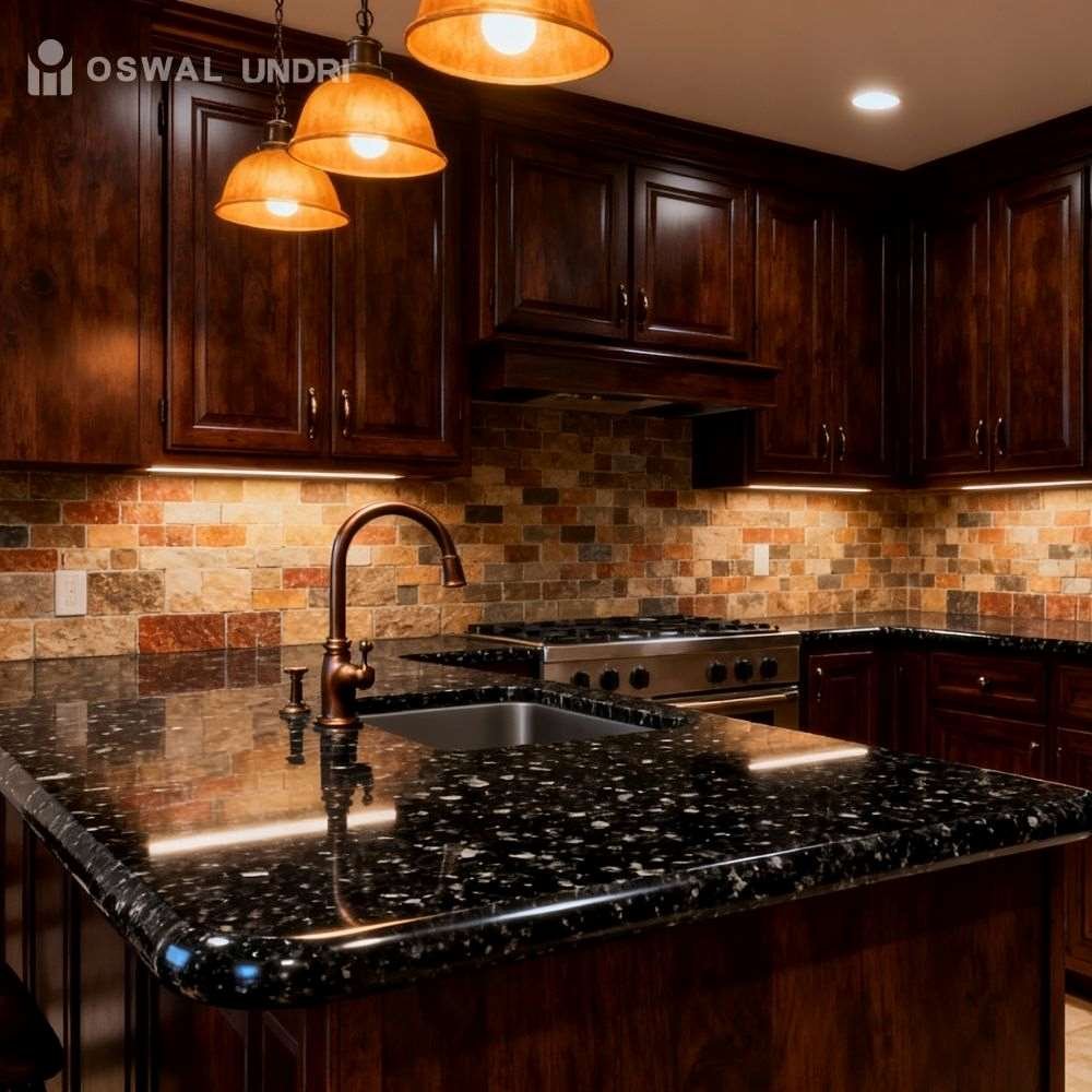 Kitchen Countertop Black Pearl Granite