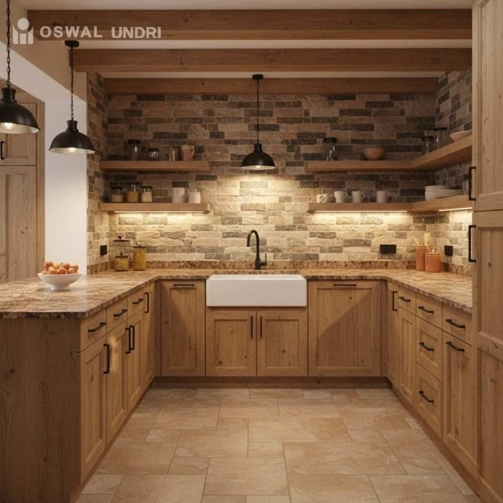 Kitchen Countertop Tan Brown Granite (Rustic Look)