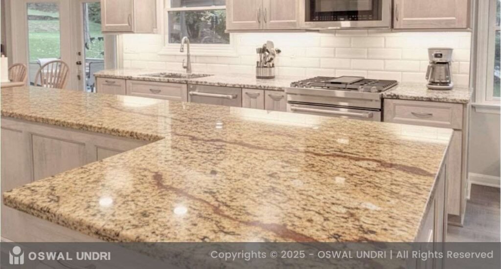 R Gold Granite Kitchen Countertop