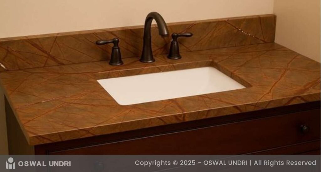 Rainforest Brown Marble Bathroom Vanity