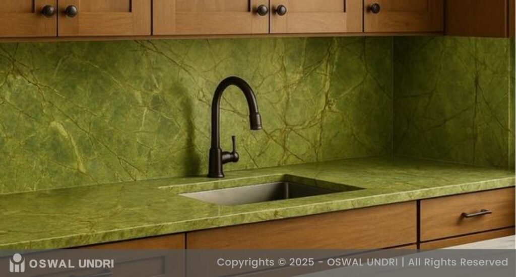 Rainforest Green (Light) Marble Kitchen Countertop