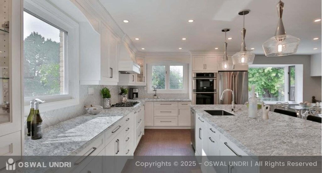 S White North India Granite kitchen countertop