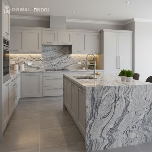 Silver Cloud Granite Kitchen Countertop (2)