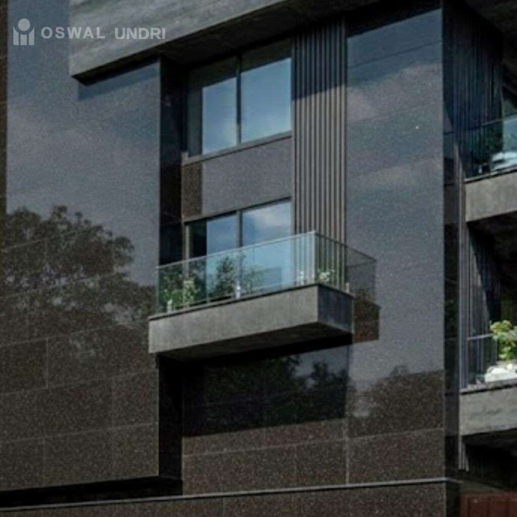 Steel Grey Granite Building Facade