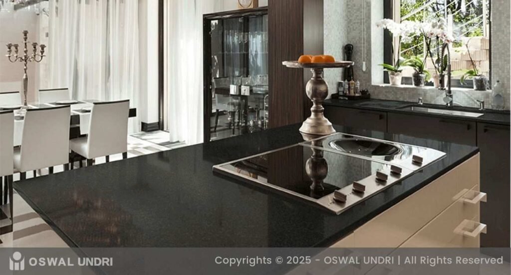 Telephone Black Granite Kitchen Countertop