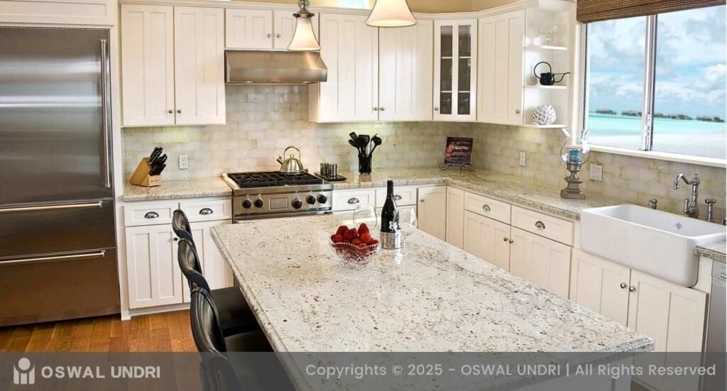 White Galaxy Granite Kitchen Countertop