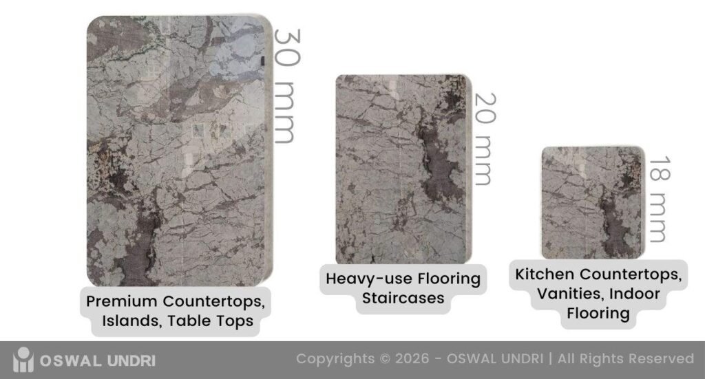 Alaska White Granite Standard Thicknesss