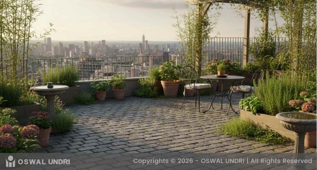 Cobblestone Terrace Garden