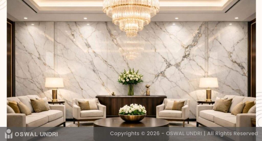 Cosmic White Porcelain Featured Wall