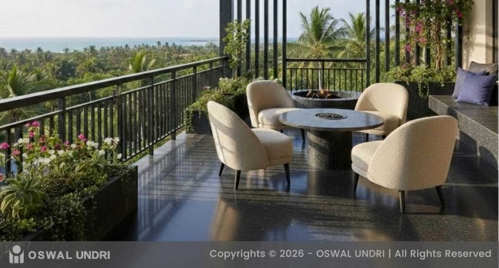 Cuddapah Black Balcony Sitout