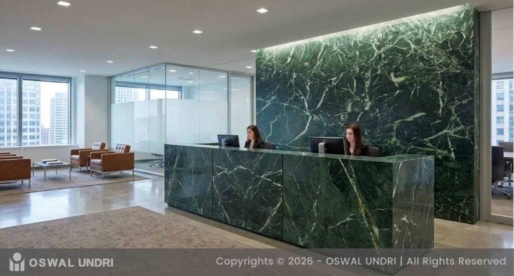 Green Marble Reception Counter