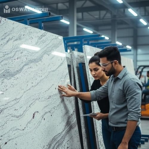 Kashmir White Granite Slabs Inspection