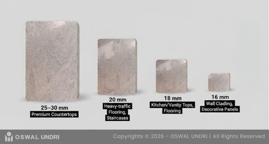 Kashmir White Granite Standard Thicknesss