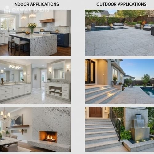 Kashmir White Granite indoor and outdoor applications