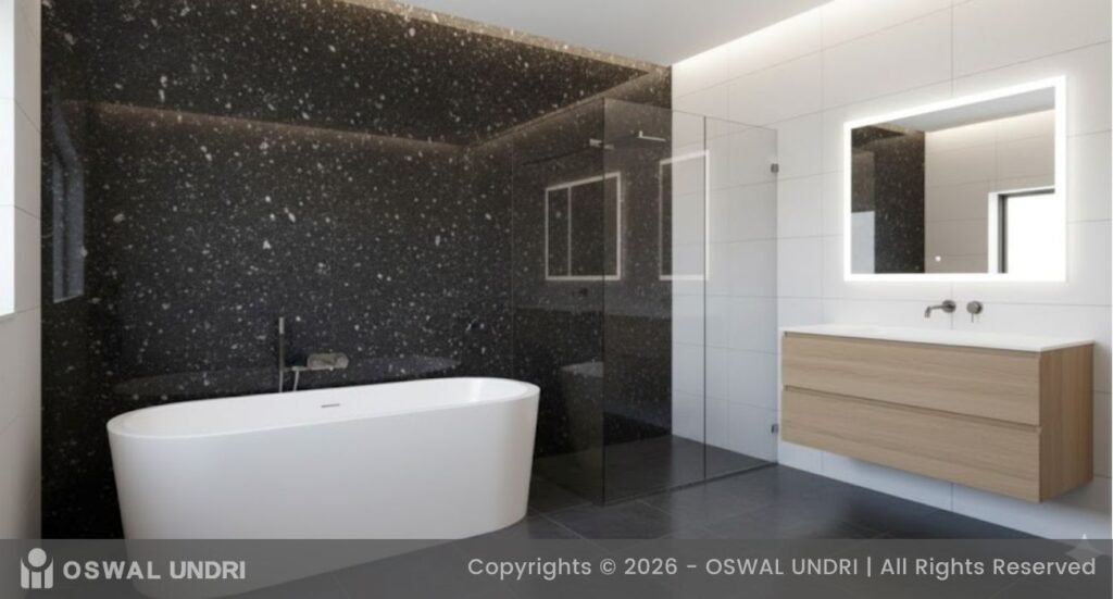 Lavender Black Granite Bathroom Wall