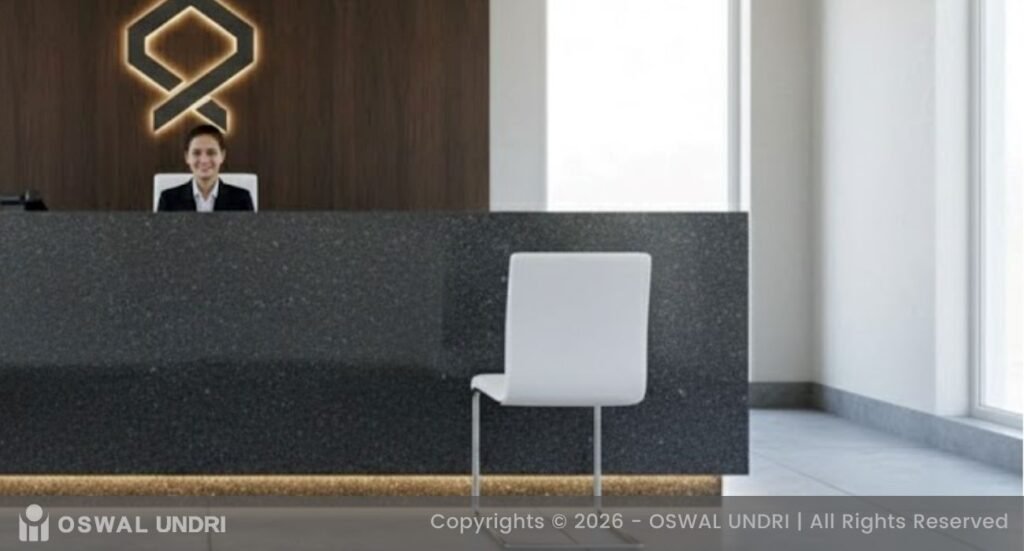 Petros Black Granite Reception Counter