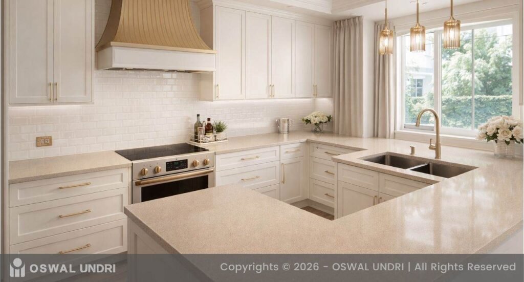 Smoke Amber Porcelain Slab Kitchen Countertop