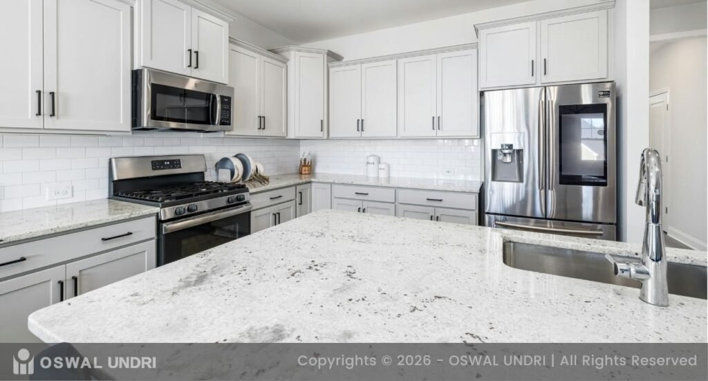 White Granite Kitchen Countertop