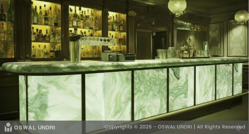 Himalayan Green Marble Bar Counter