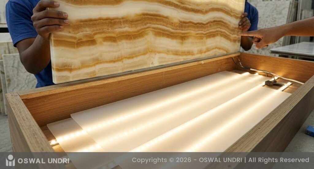 How is a Bar Counter Backlit